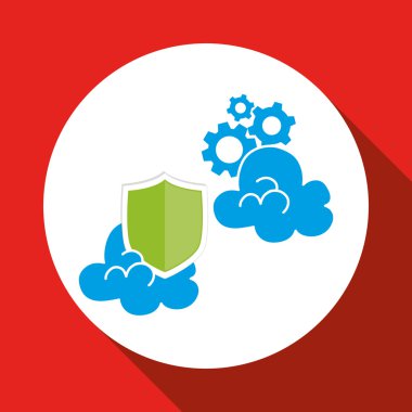 Güvenlik sistemi tasarımı. teknoloji illüstrasyon. Koruma simgesi