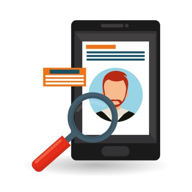 İnsan kaynakları tasarlayın. insanlar illüstrasyon. Arama simgesi