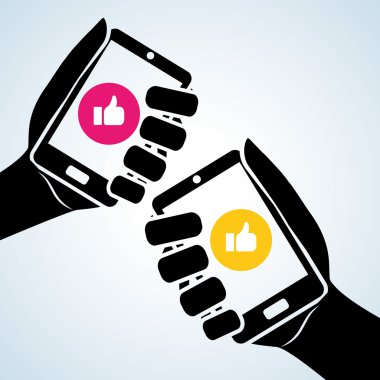 Smartphone tasarım, iletişim ve teknoloji kavramı, düzenlenebilir vektör