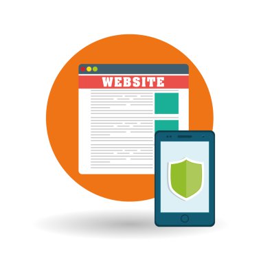 Güvenlik sistemi tasarımı. teknoloji illüstrasyon. Koruma simgesi