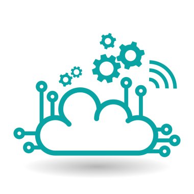 Güvenlik sistemi tasarımı. teknoloji illüstrasyon. Koruma simgesi