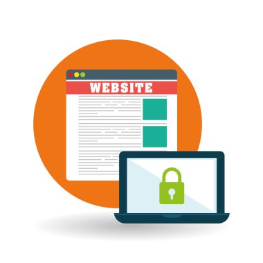 Güvenlik sistemi tasarımı. teknoloji illüstrasyon. Koruma simgesi