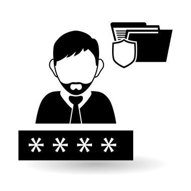 Güvenlik sistemi tasarımı. teknoloji illüstrasyon. Koruma simgesi