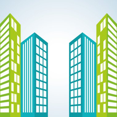 Emlak tasarım, Bina ve şehir kavramı, düzenlenebilir vektör