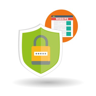 Güvenlik sistemi tasarımı. teknoloji illüstrasyon. Koruma simgesi