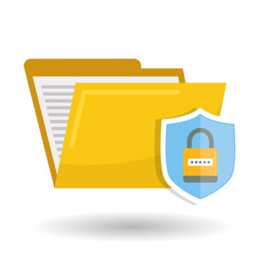 Güvenlik sistemi tasarımı. teknoloji illüstrasyon. Koruma simgesi