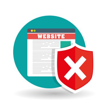 Güvenlik sistemi tasarımı. teknoloji illüstrasyon. Koruma simgesi