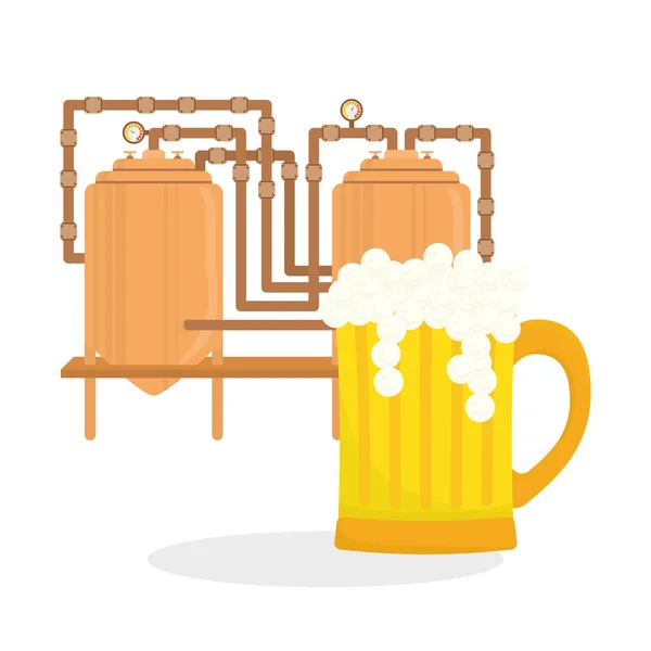 啤酒的设计。啤酒厂图标。饮料的概念，矢量图 — 图库矢量图片