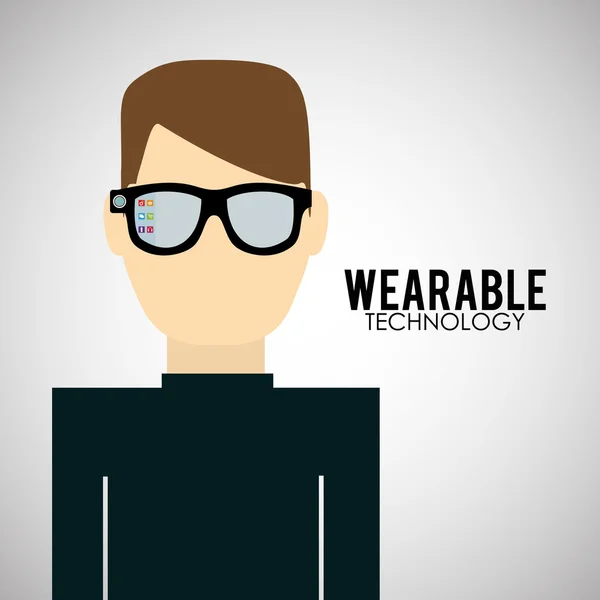 Wearable technology design. иконка в социальных сетях, векторная иллюстрация — стоковый вектор