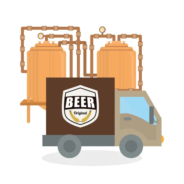 Design de bière. icône de la brasserie. concept de boisson, illustration vectorielle — Image vectorielle