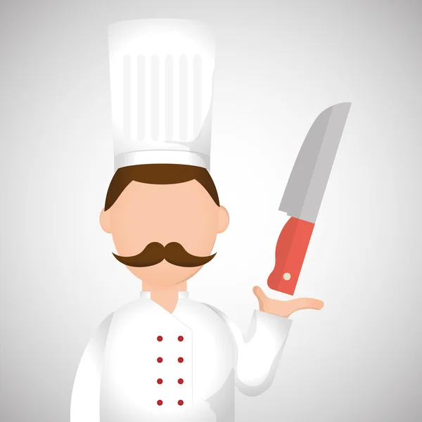 Diseño del chef, icono de suministros. concepto de restaurante, ilustración vectorial — Vector de stock