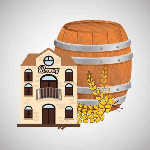 Design de bière. icône de la brasserie. concept de boisson, illustration vectorielle — Image vectorielle