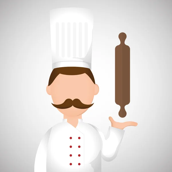 Diseño del chef, icono de suministros. concepto de restaurante, ilustración vectorial — Vector de stock