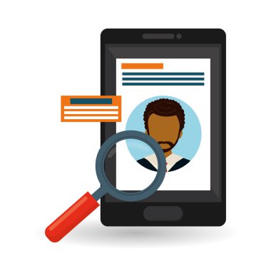 İnsan kaynakları tasarlayın. insanlar illüstrasyon. Arama simgesi