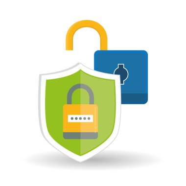 Güvenlik sistemi tasarımı. teknoloji illüstrasyon. Koruma simgesi