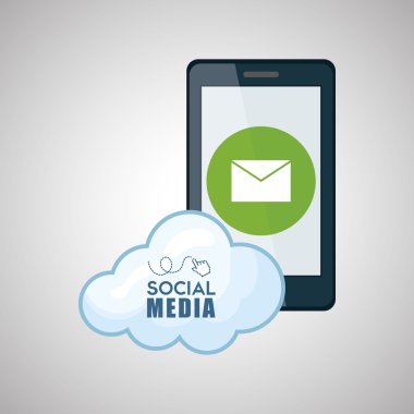 Sosyal Medya tasarım. akıllı telefon simgesi. Ağ kavramı