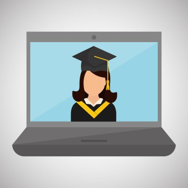 Üniversitesi tasarım. Mezuniyet ve eğitim illüstrasyon