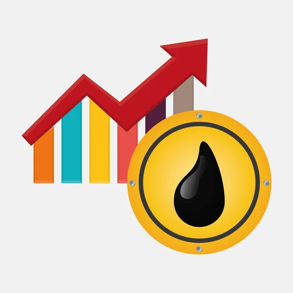 Design de petróleo, economia e indústria — Vetor de Stock