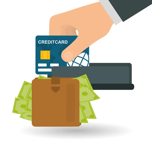 Diseño de dinero. Icono del negocio. Concepto de partida financiera — Vector de stock