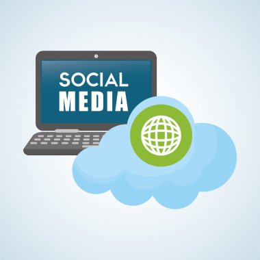 Sosyal Medya tasarım. dizüstü bilgisayar simgesi. Ağ kavramı