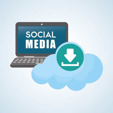 Sosyal Medya tasarım. dizüstü bilgisayar simgesi. Ağ kavramı