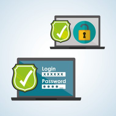 Güvenlik sistemi tasarımı. Uyarı simgesi. koruma kavramı