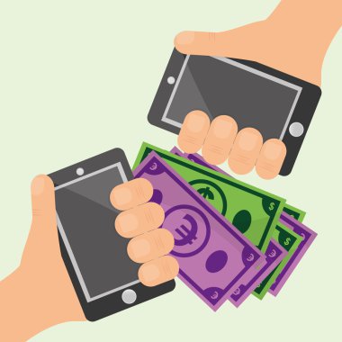 Para tasarım. İş simgesi. Mali madde kavramı