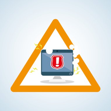 Güvenlik sistemi tasarımı. Uyarı simgesi. koruma kavramı