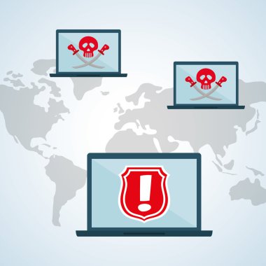 Güvenlik sistemi tasarımı. Uyarı simgesi. koruma kavramı