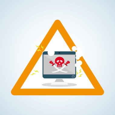 Güvenlik sistemi tasarımı. Uyarı simgesi. koruma kavramı