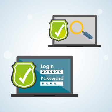 Güvenlik sistemi tasarımı. Uyarı simgesi. koruma kavramı