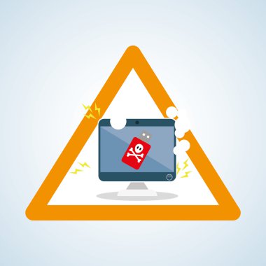 Güvenlik sistemi tasarımı. Uyarı simgesi. koruma kavramı