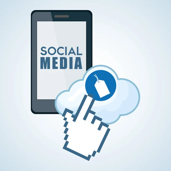 Social Media Design. Smartphone-Symbol. Netzwerkkonzept — Stockvektor