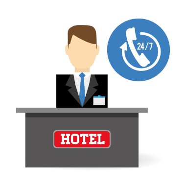 Otel tasarımı. Service simgesini. seyahat kavramı