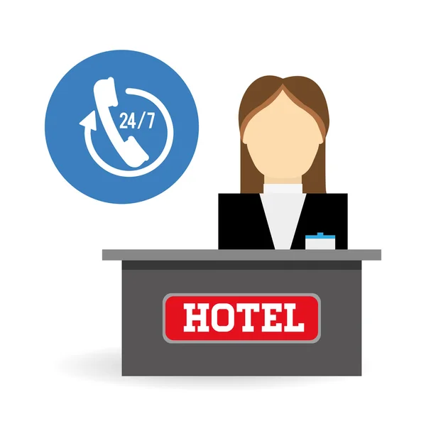 Hoteldesign. Service-Symbol. Reisekonzept — Stockvektor