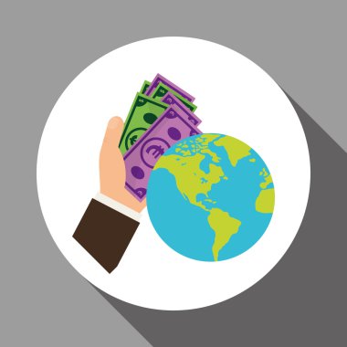 Para tasarım. İş simgesi. Mali madde kavramı