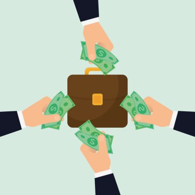 Para tasarım. İş simgesi. Mali madde kavramı