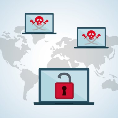 Güvenlik sistemi tasarımı. Uyarı simgesi. koruma kavramı