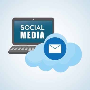 Sosyal Medya tasarım. dizüstü bilgisayar simgesi. Ağ kavramı