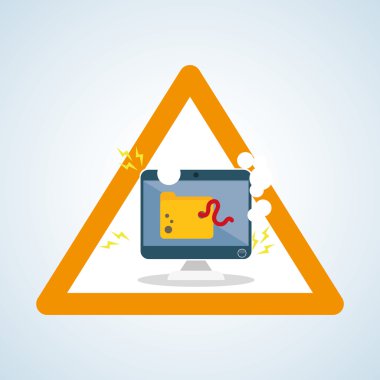 Güvenlik sistemi tasarımı. Uyarı simgesi. koruma kavramı