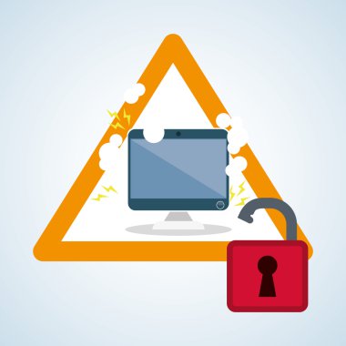 Güvenlik sistemi tasarımı. Uyarı simgesi. koruma kavramı