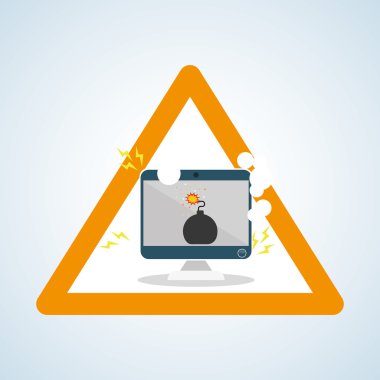 Güvenlik sistemi tasarımı. Uyarı simgesi. koruma kavramı