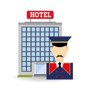 Otel tasarımı. Service simgesini. seyahat kavramı