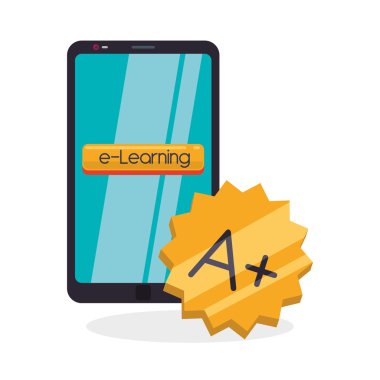 E-öğrenme tasarımı. eğitim simgesi. online kavram, vektör illüstrasyon