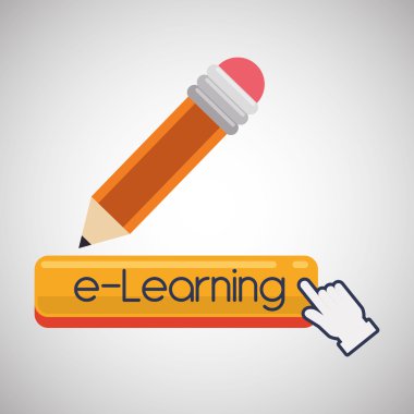 E-öğrenme tasarımı. eğitim simgesi. online kavram, vektör illüstrasyon