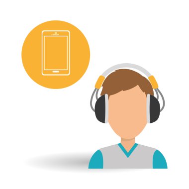 Müzik tasarımı. Online kavramı. Medya illüstrasyon