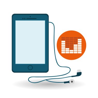 Müzik tasarımı. Online kavramı. Medya illüstrasyon