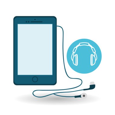 Müzik tasarımı. Online kavramı. Medya illüstrasyon