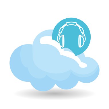 Müzik tasarımı. Online kavramı. Medya illüstrasyon