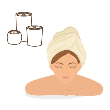 Spa merkezi tasarım. Cilt bakım kavramı. Düz illüstrasyon